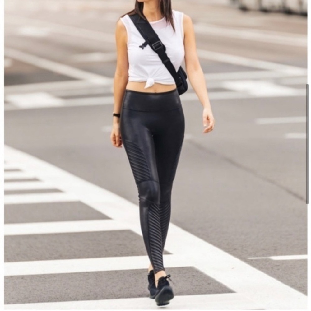 SPANX MOTO FAUX LEATHER LEGGINGS